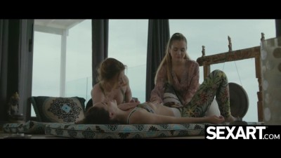 Steamy Naked Yoga Ignites Wild Lesbian Threesome