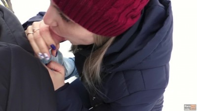 Naughty Winter Park Blowjob Adventure