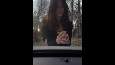 Cuckold Wife Gets Pounded by a Stranger While Husband Watches and Jerks Off in Car