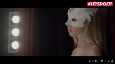 Mystery Blonde's Wild Ride: Masked Pleasure with a Huge Cock