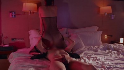Seductive Black Bodystocking Babe Rides Hard and Takes a Creamy Doggy Finish