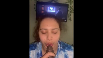 Sneaky Slut Takes Dick While Chatting With Stepmom at the Door!