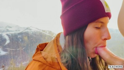 Public Cableway Blowjob: Stranger Begs for Mouthful Adventure