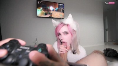 Naughty Gamer Girl Rides Cock During Genshin Impact