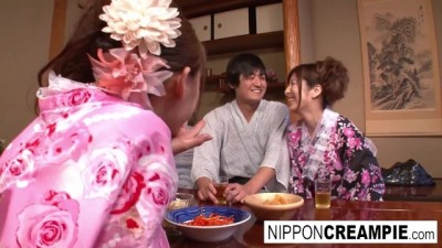 Japanese Geisha Gets Fucked while her Girlfriend is Asleep