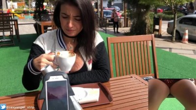 Public female orgasm interactive toy beautiful face agony torture