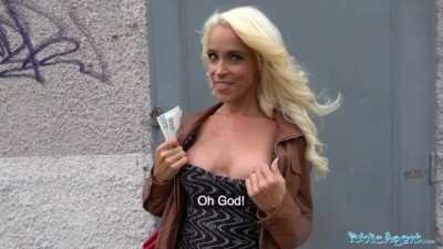 Tattooed busty German blonde MILF fucked hard against