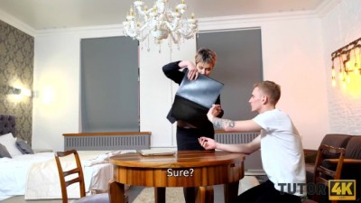 Tutor makes Man Weak in his Knees so he cant Stop Fucking MILF - TUTOR4K