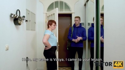 Pretty Tutor Forgets about LesStepson and Copulates with Student - TUTOR4K