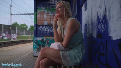 Big Tits Blonde Lily Joy Fucked behind Train Station - Public Agent