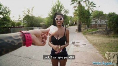 Ebony Tina Fire and Huge Swinging and Bouncing Boobs Fucked Outdoors - Public Agent