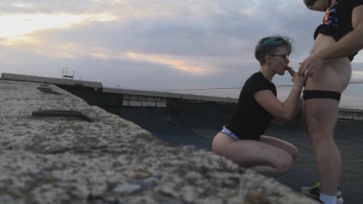 Girlfriend Gave me the best Blowjob on the Roof