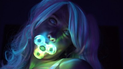Glowing Neon Babe Teases Your Cock With Her Perfect Body PMV