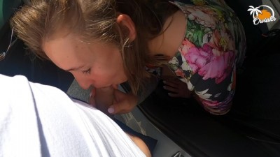 Public fucking on car parking with funny Stepmoments