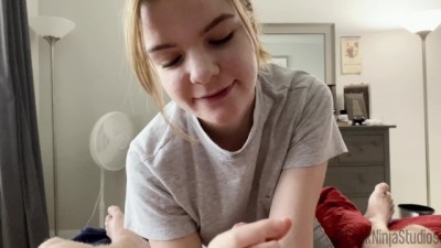 Step Sister Gets Christmas Creampie Present from Brother