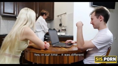 Girl with Playful Eyes Hides from Stepmom for Quick Sex wi